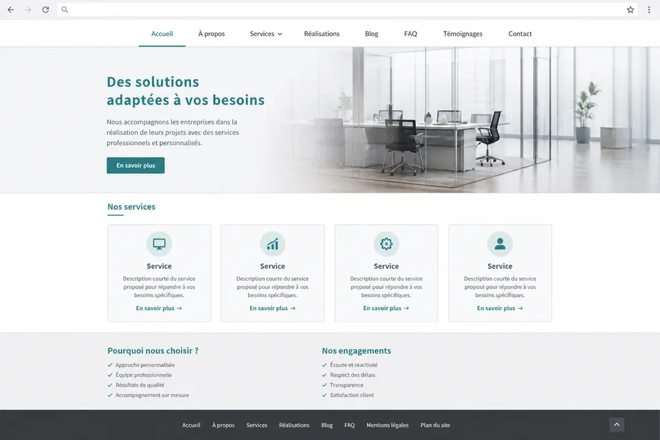 Concept anonymisé d'un site local avant sa refonte SEO