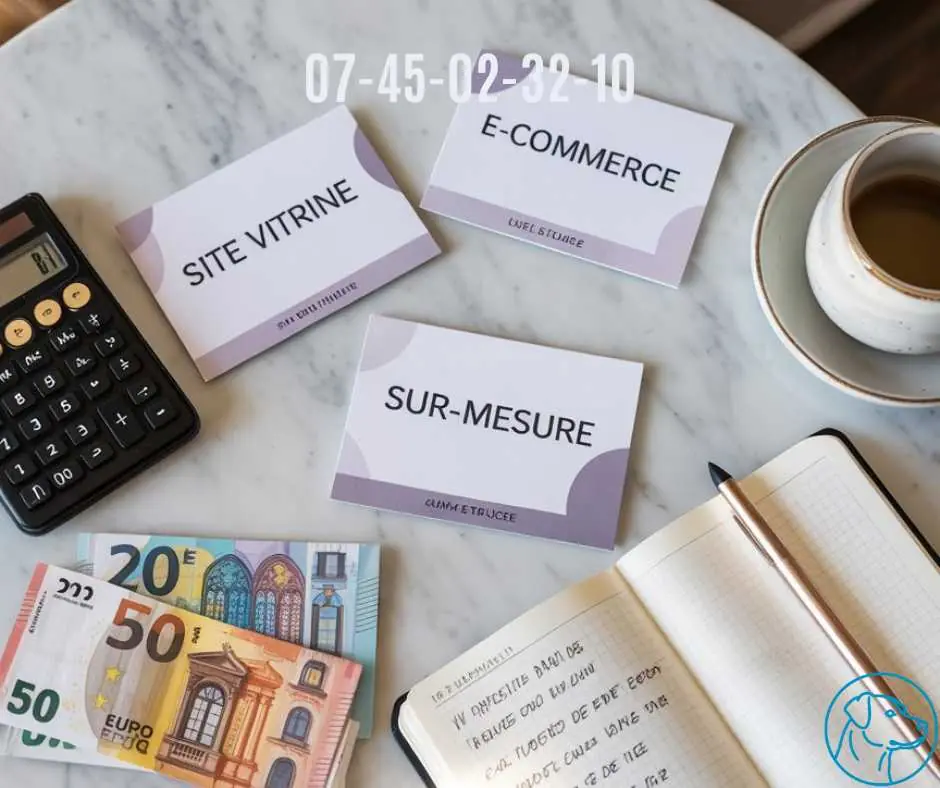 grille budgétaire d'un projet de site web professionnel à Fuveau avec les postes de coût détaillés