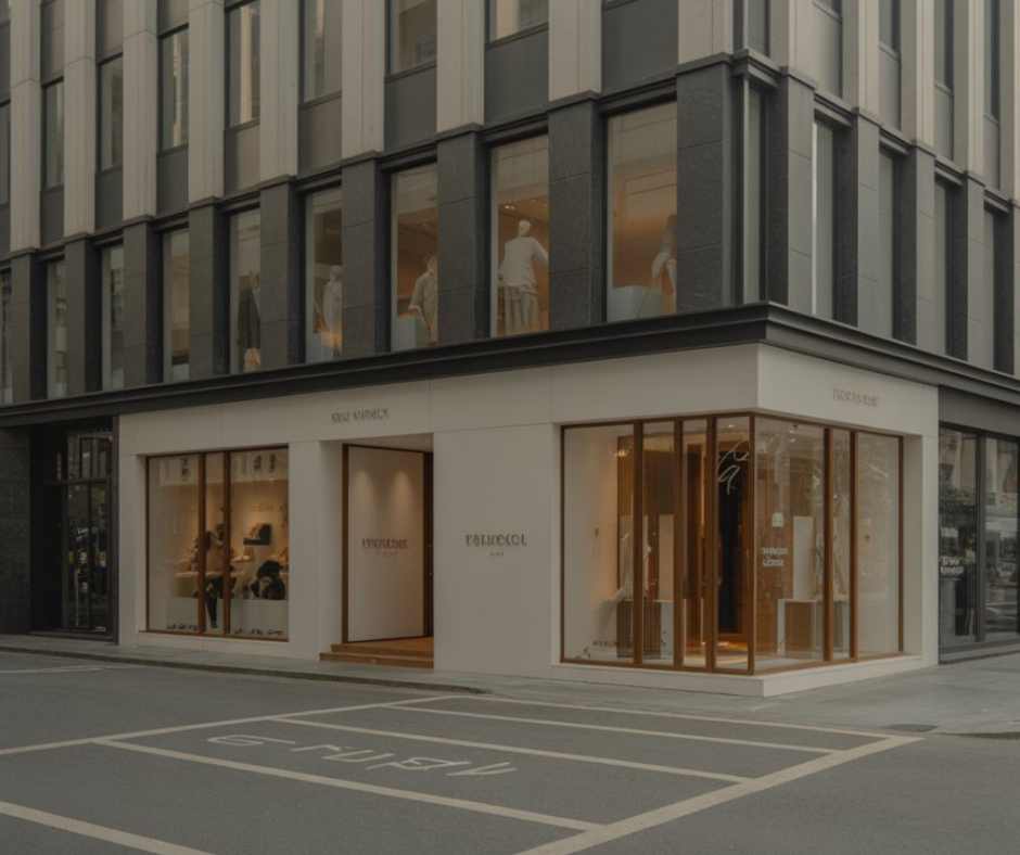 Boutique difficile d’accès avec parking mal indiqué représentant un site web mal référencé