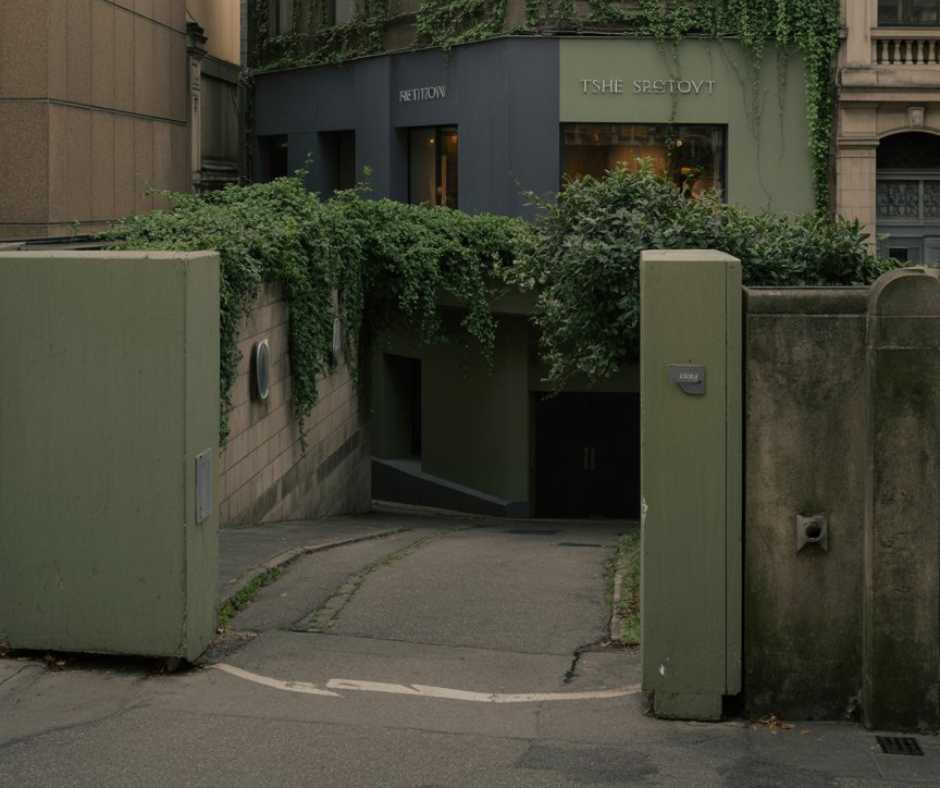 Boutique avec accès et parking visibles illustrant un référencement de site web clair et efficace