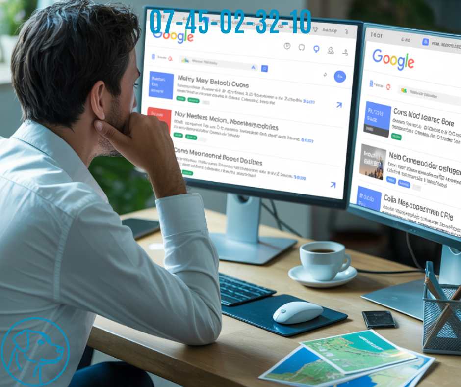 artisan à Meyreuil consultant les résultats Google sur smartphone, site web introuvable malgré la recherche locale