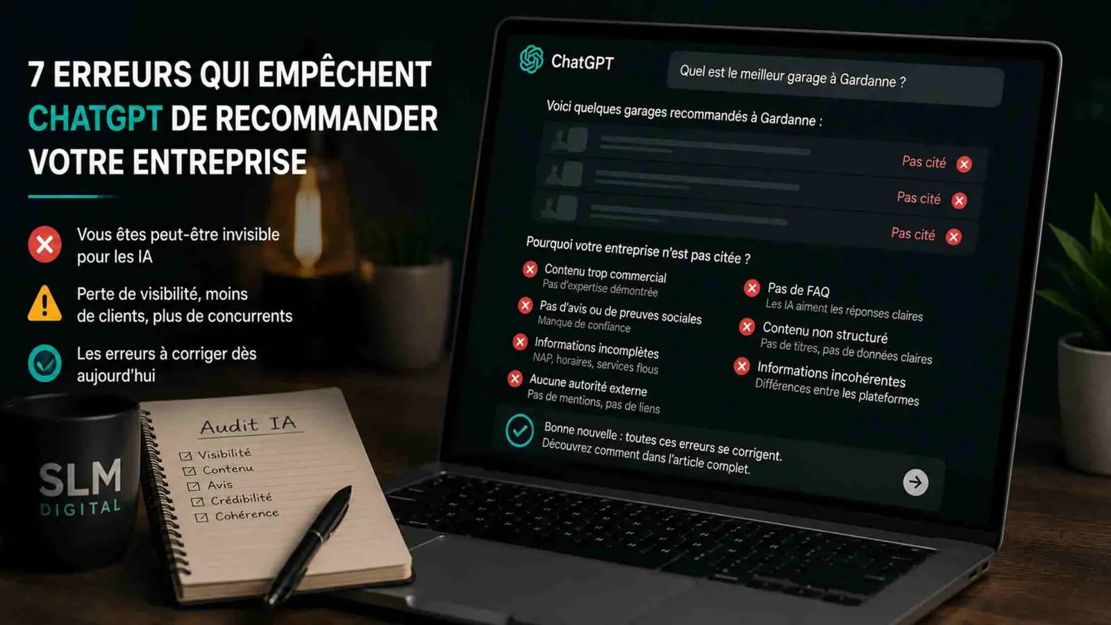 Pourquoi ChatGPT ne recommande pas votre entreprise - les 7 erreurs à corriger