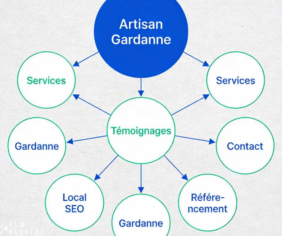 écran d'ordinateur affichant le dashboard WordPress avec plugin Yoast SEO configuré pour un artisan de Gardanne en page 2 de Google