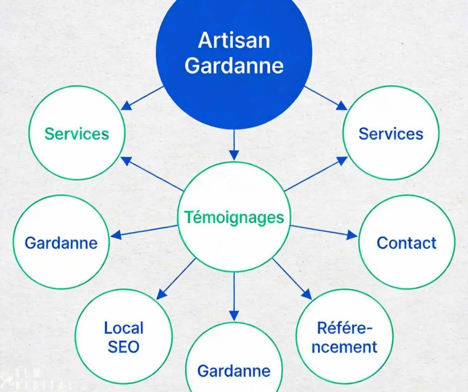 schéma diagnostic WordPress invisible Google absence cap stratégique pages dédiées maillage cohérence fiche Google
